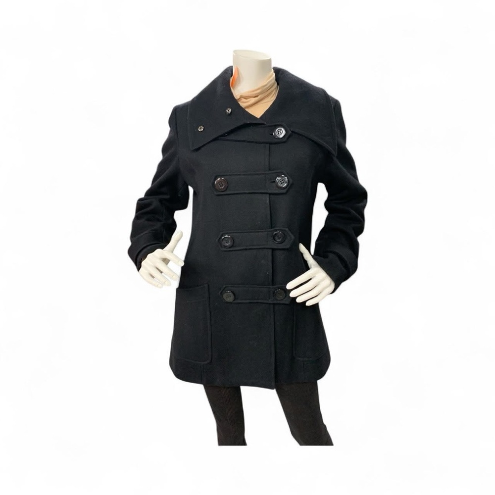 Women's Black Double-Breasted Coat